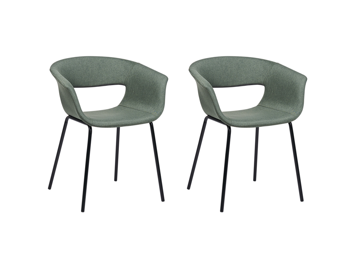 Juego de sillas tapizadas modernas BELIANI Elma de Poliéster Verde 63x50x76