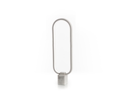 Lámpara de mesa LED Naos de metal blanco con piedras