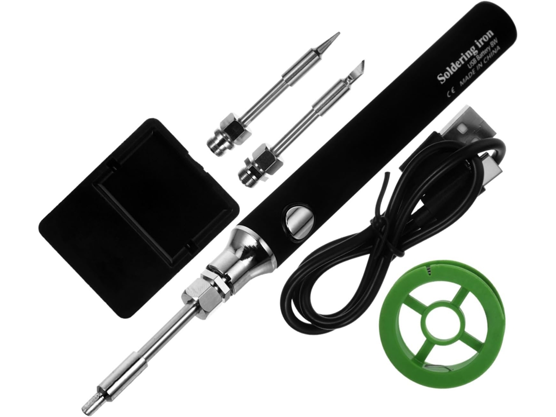Mini Herramienta De Soldadura Usb Inalámbrica, Herramienta Eléctrica Portátil Para Bricolaje Y Soldadura En Frío, Kit Completo, Color Negro.