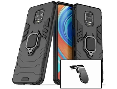 Kit Soporte Magnético L Safe Driving Coche y Funda Military Defender 3x1 Anti-Impacto Xiaomi Redmi Note 10 Lite PHONECARE Negro