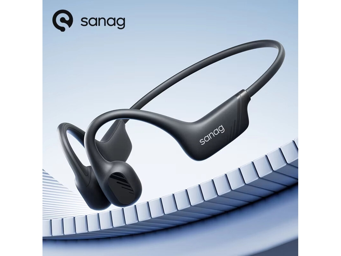 Auriculares de conducción ósea Sanag B21s Airfly con Bluetooth 5.4, estéreo HiFi, sonido envolvente, graves profundos, 360 grados, flexibles, baja latencia, deportivos, banda para el cuello