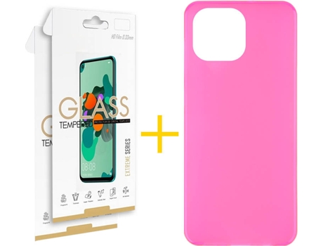 Kit Funda + 2 Protectores de Pantalla Apple iPhone 13 Pro SKYHE Liso 7 Rosa
