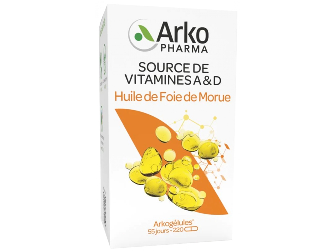 Aceite Arkogélules de Hígado de Bacalao 220 Cápsulas ARKOPHARMA