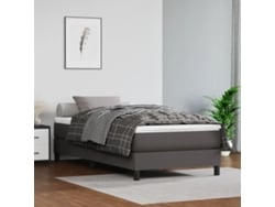 Estructura De Cama Sin Colchón Cuero Sintético Gris 80x200 Cm