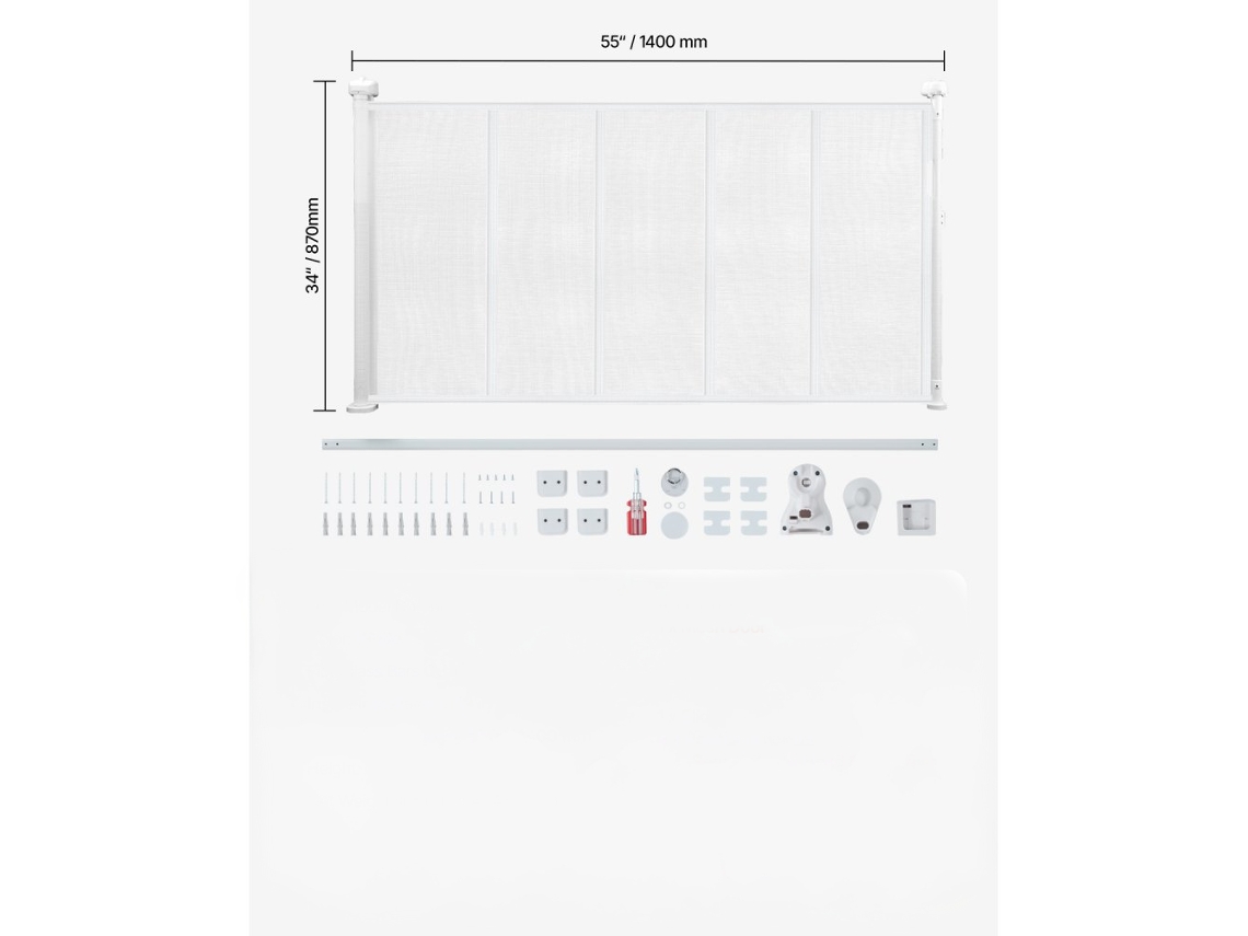 Puerta de Protección Retráctil de 87cm para Niños y Animales con Estructura Reforzada Tekmaquinas