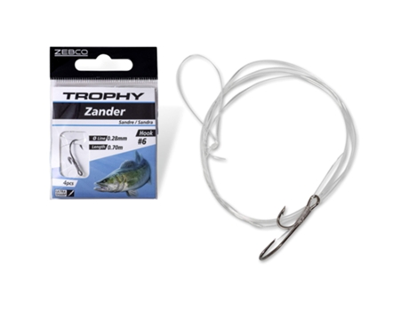 Juego de 4 líderes ZEBCO Trophy Zander 0,28mm 70cm 6