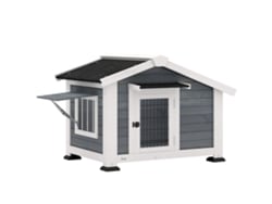 Caseta de madera para perros de exterior 98x76x69,5 cm