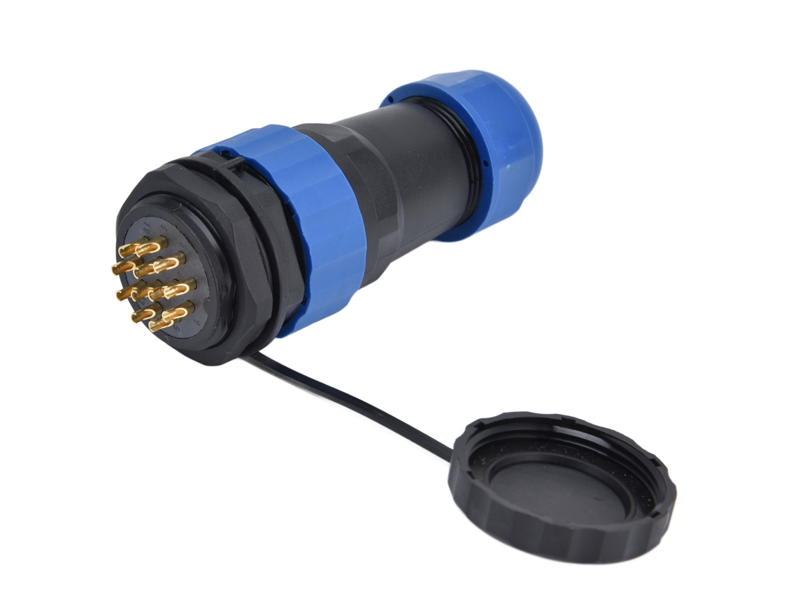 Conector Impermeable Ip68 Chapa Posterior Socket De Aviación 380v 10a Cable Sp2812 Pin
