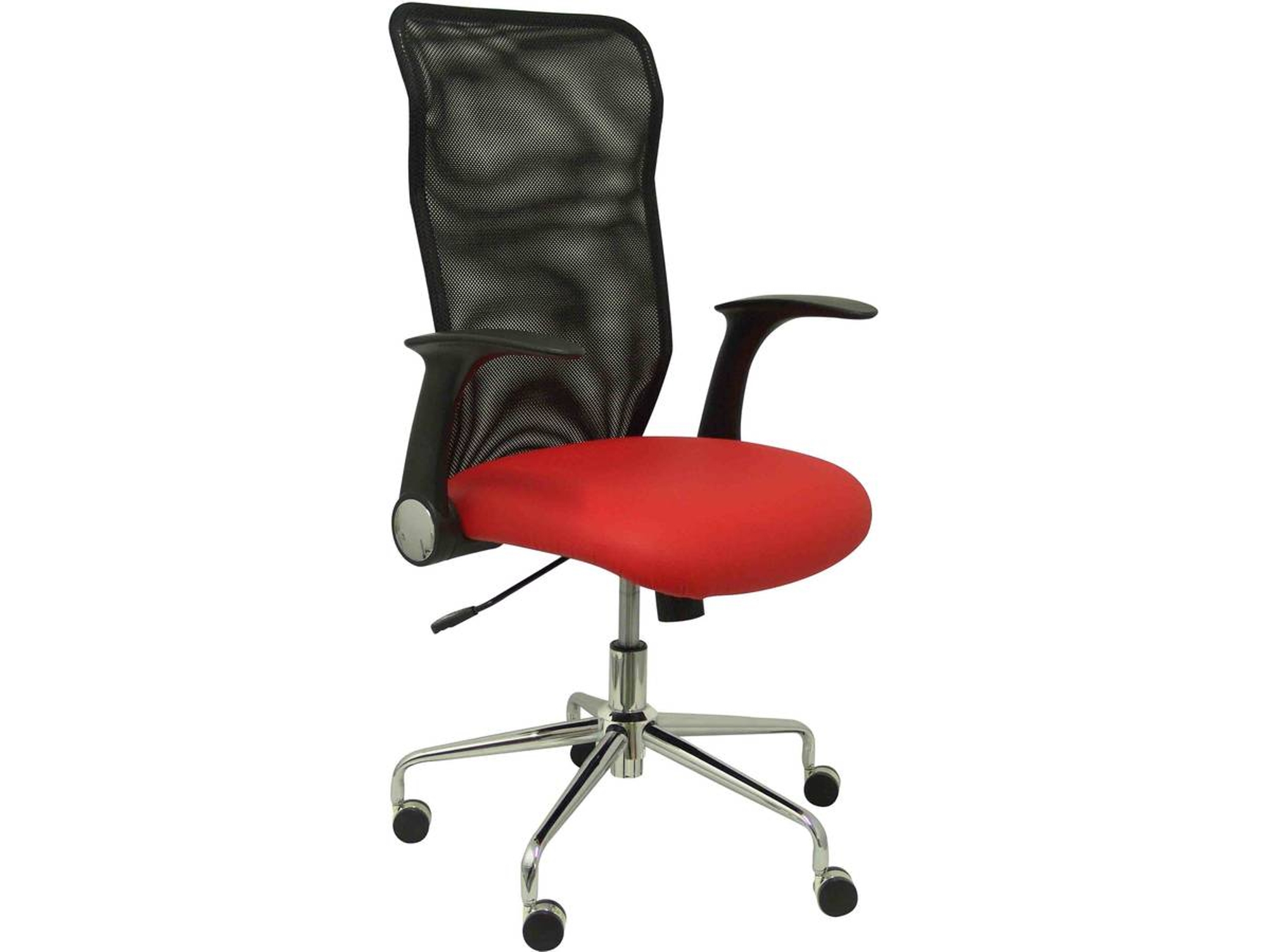 Silla de Escritorio Operativa PIQUERAS Y CRESPO Minaya Rojo y Negro (Malla y Similpiel)