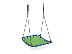 Columpio Relaxdays, para niños y adultos, soporta hasta 100 kg, altura regulable, 76 x 103 cm (ancho x profundidad), columpio de jardín, color verde.