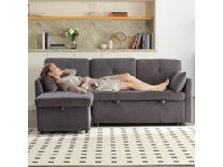 Sofá Cama Multifuncional Con Almacenamiento, Chaise Longue, Intercambiable, Modular, L