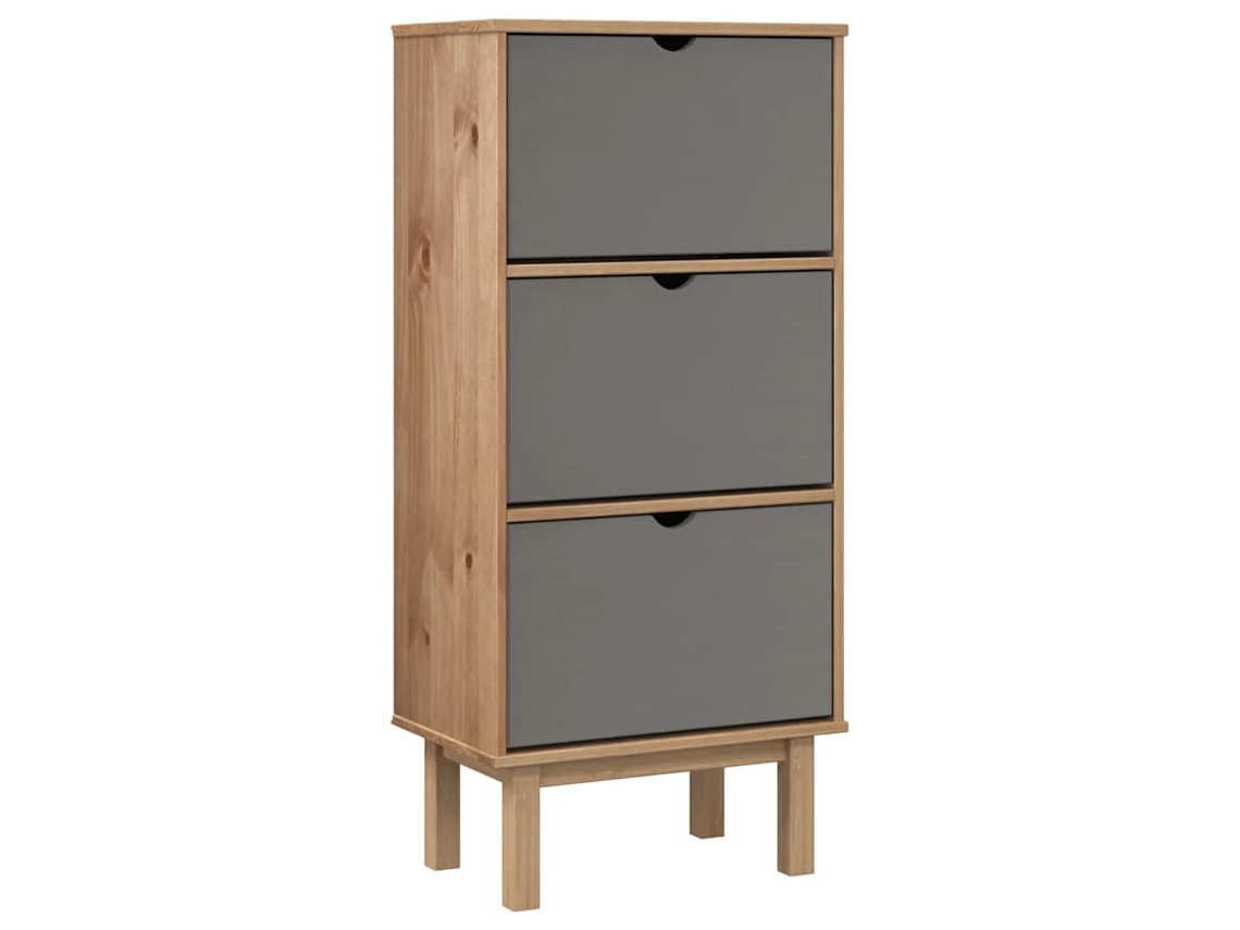 Zapatero VIDAXL Gris Madera de pino (55 x 35 x 120 cm)