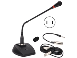 Micrófono De Sobremesa Con Cuello De Cisne, Cable Xlr A 6,35 Mm, Para Conferencias/voz, 100-240 V, Enchufe Estadounidense.
