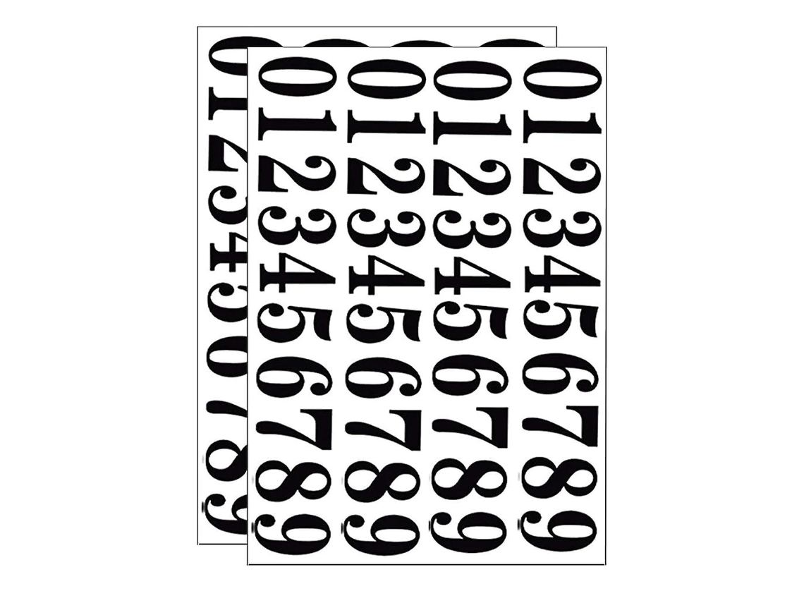 Pegatinas de números de vinilo negro - 5 cm, autoadhesivas para postes y señales MEOIRUERY