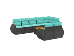 Maison Exclusive - Conjunto De Sofá De Jardín De 9 Piezas Con Cojines, De Poliratán Negro