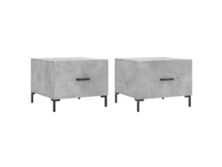 Maison Exclusive - Mesa De Centro 2 Uds Madera Ingeniería Gris Hormigón 50x50x40cm