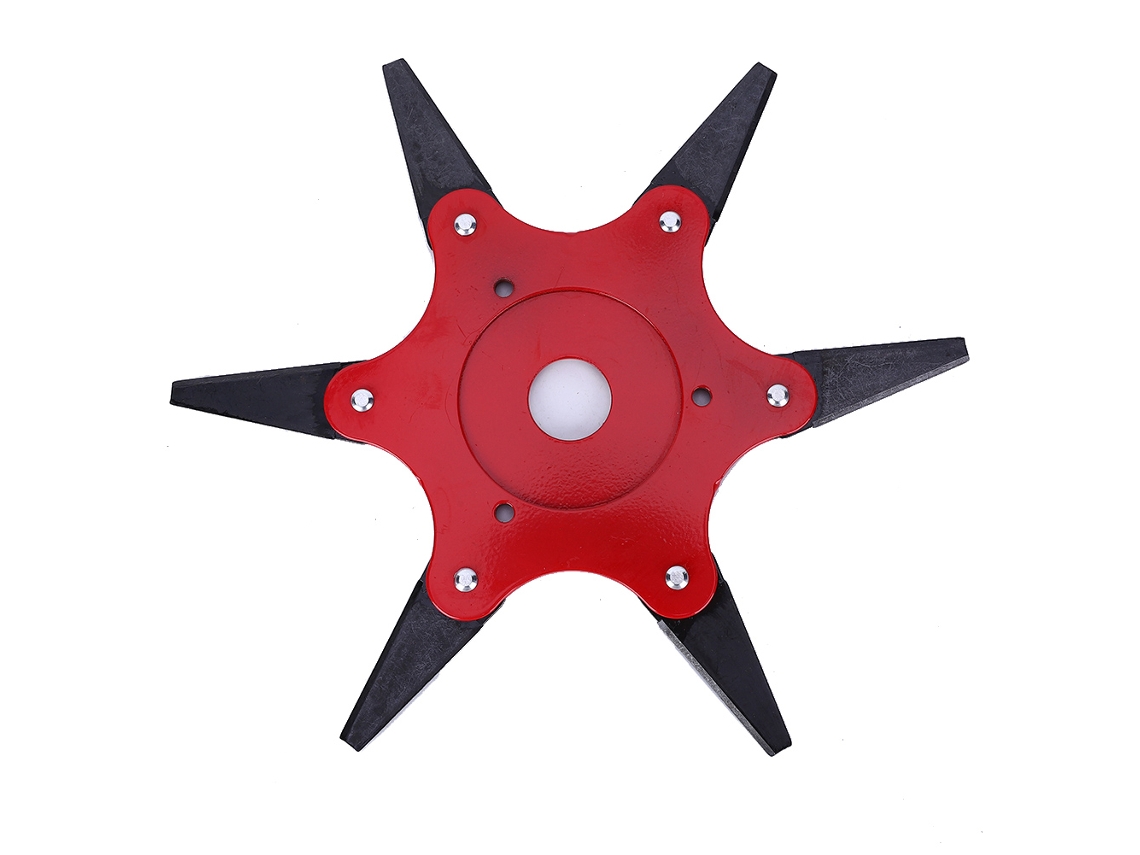 Cabezal De Cortacésped Exterior 6 Cuchillas Rojo Herramientas Jardinería Para Cortadoras De Césped