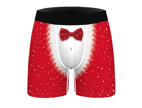 Bóxer estampado con estampado navideño, ropa interior para parejas de hombres 2pcs M