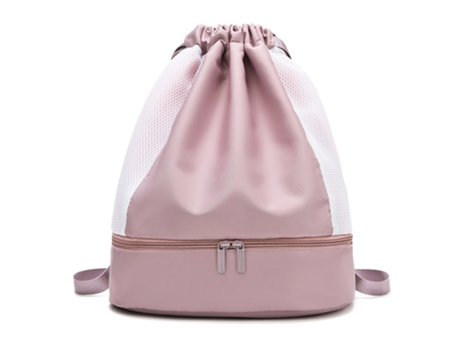 Bolsa de fitness bolsa de natación con separación húmeda y seca, mochila impermeable para almacenamiento en la playa, equipo deportivo (rosa)
