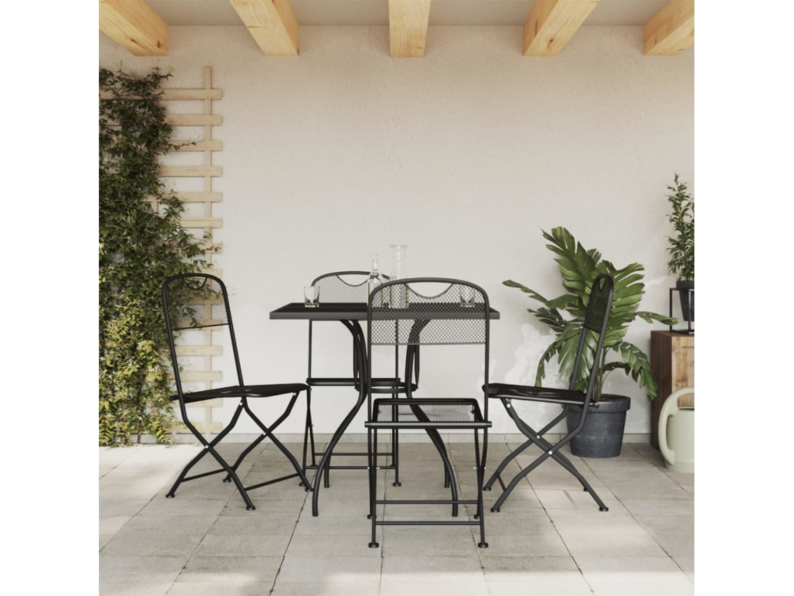 Conjunto de comedor de jardín de 5 piezas DKD Home Decor de malla metálica antracita