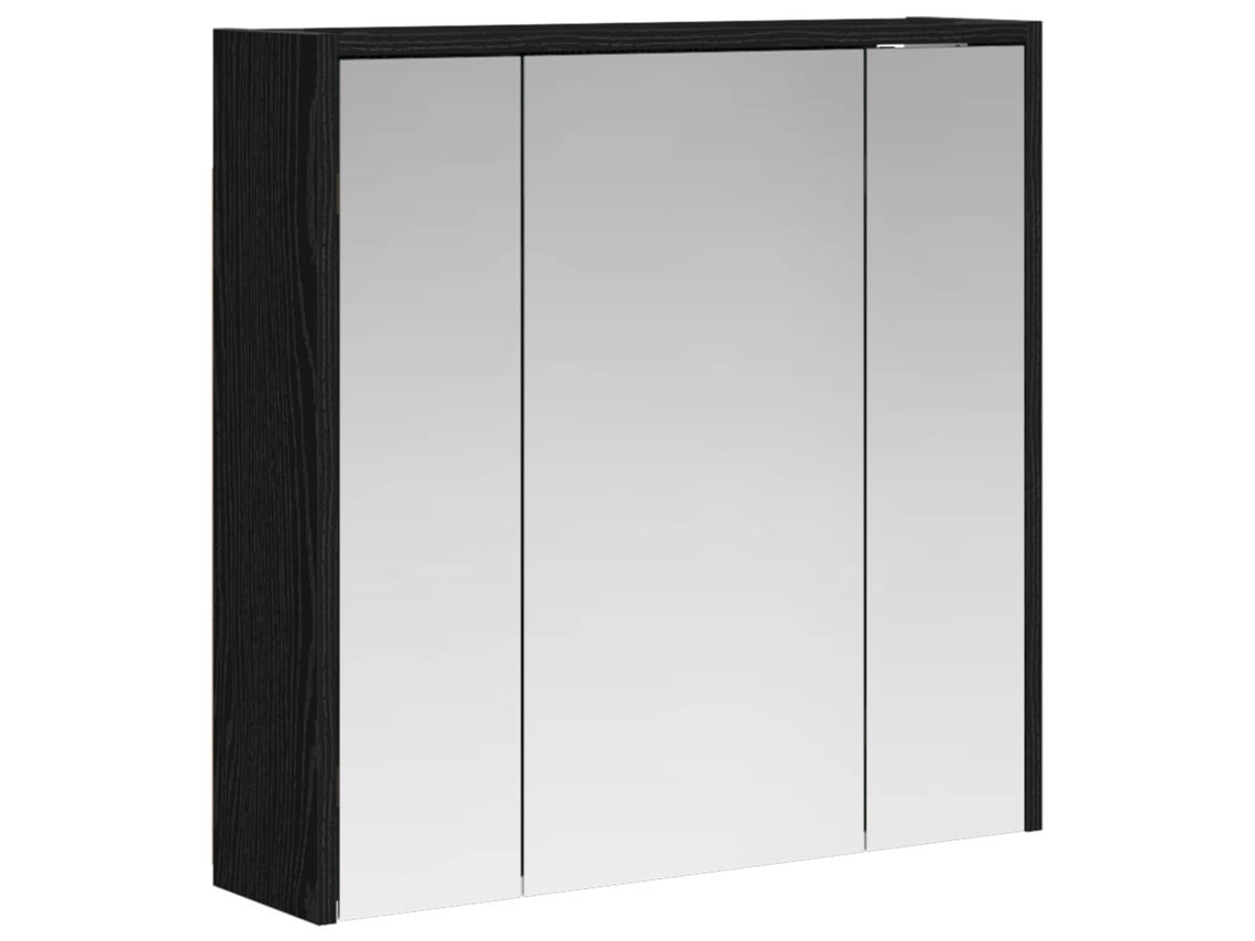 Maison Exclusive - Armario Con Espejo De Baño Roble Negro 63,5 X 16 X 62,5 Cm
