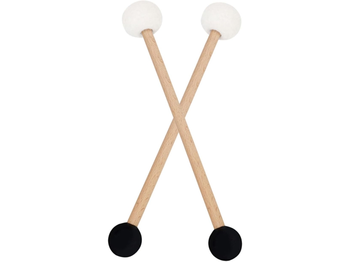 Juego De Batería De 2 Piezas De Doble Cara, De Goma Y Fieltro, Con Asa Y Accesorio De Percusión.