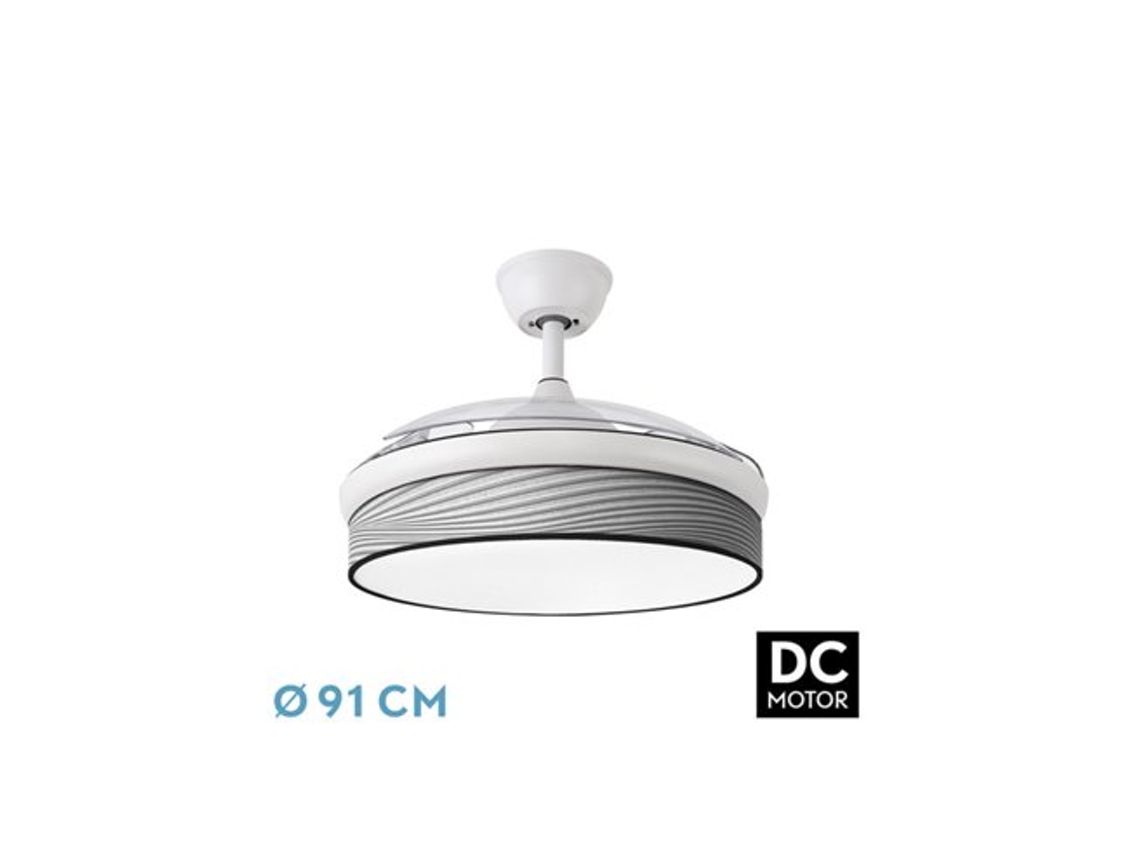 Ventilador DC Moda 72W Blanco/Surco Gris 3 Aspas FABRILAMP