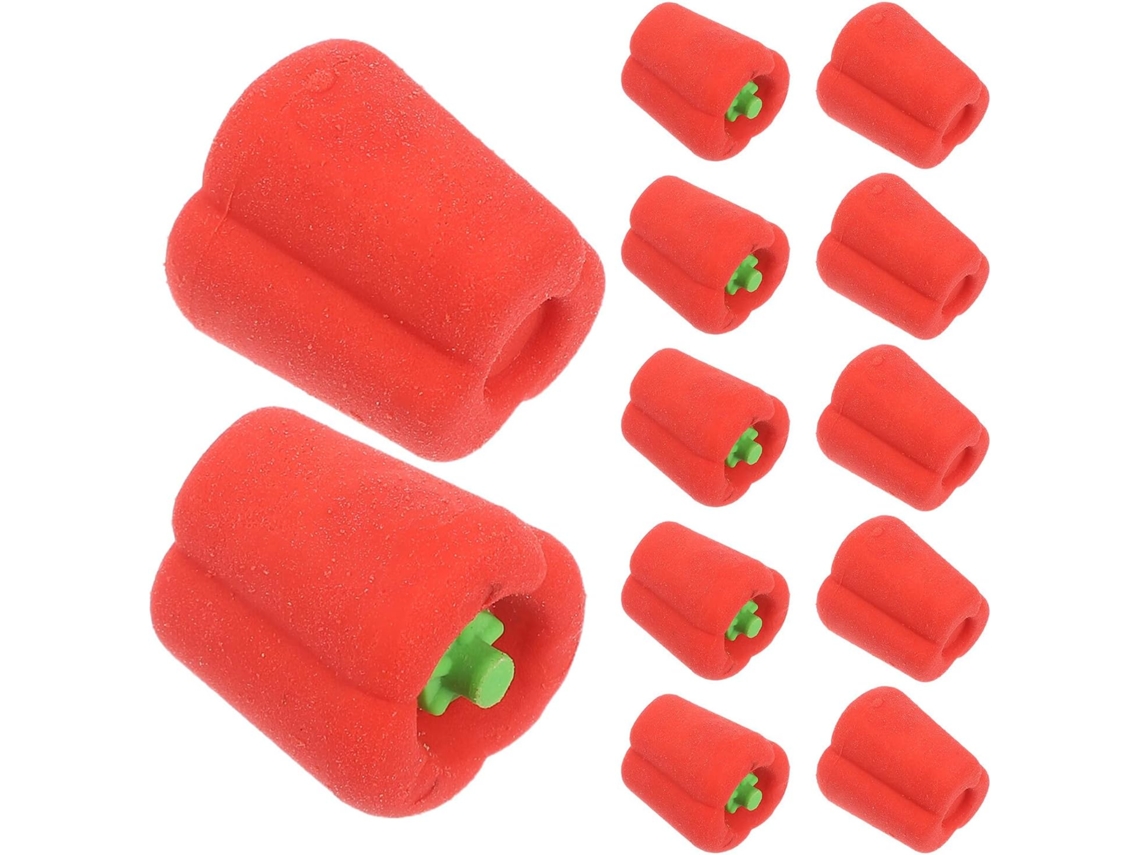 100 Mini Gomas De Borrar Con Forma De Pimiento De Dibujos Animados, Material Tpr, Gomas De Borrar Vegetales Para Lápices, Ideales Para La Escuela O Como Recompensa.