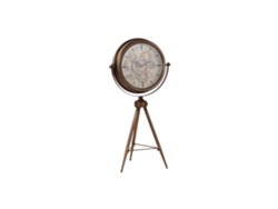Reloj Pie Metal Cristal Movimiento Dorado 43x30x85cm