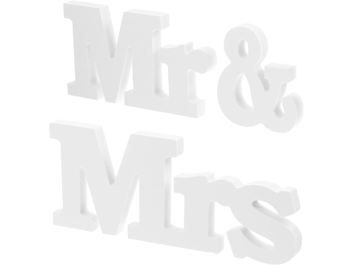 Juego De Centro De Mesa De Madera Para Bodas "sr. Y Sra.", Decoración Compacta Para Fiestas.