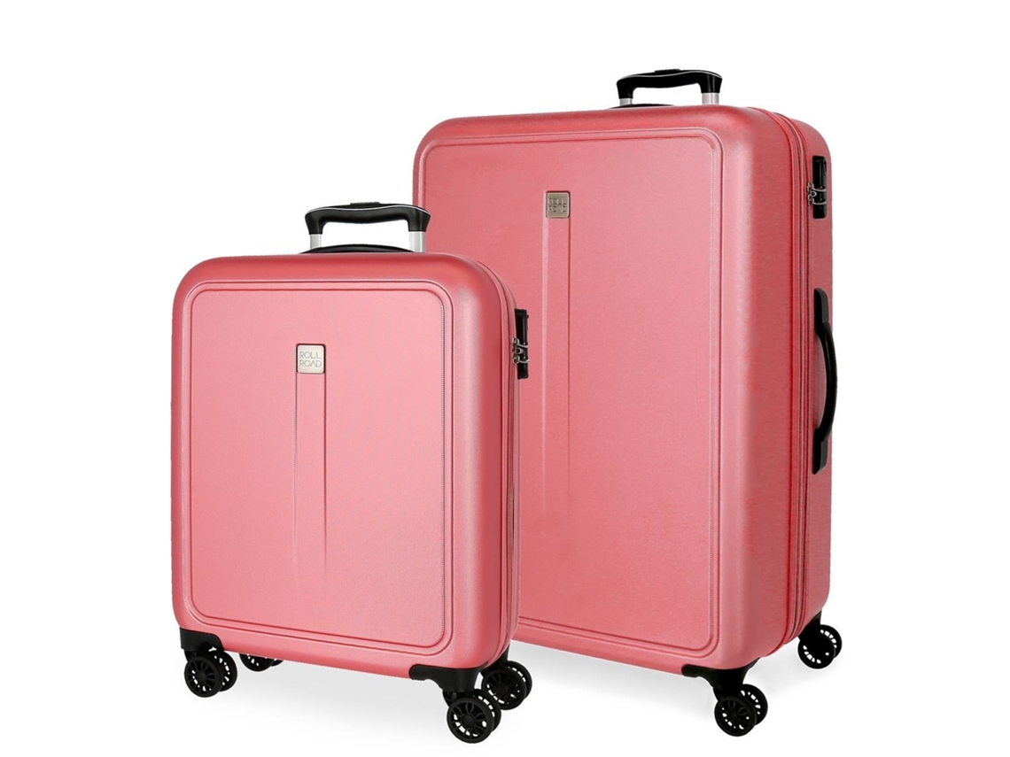 Set de 2 Maletas de Viaje ROLL ROAD Camboya Rosa Claro (55/68cm - 37/72L)