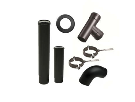 Kit de tubos para estufas de pellets de 1,5 m de diámetro 80 mm