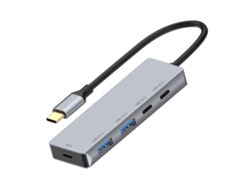 Hub USB C 3.2 de 10 Gbps, HUB USB 3.2 de 4 puertos con 2 USB-C 3.2 y 2 USB-A 3.2, carga rápida PD 100 W para MacBook Pro, MacBook Air, compu IKIKSO