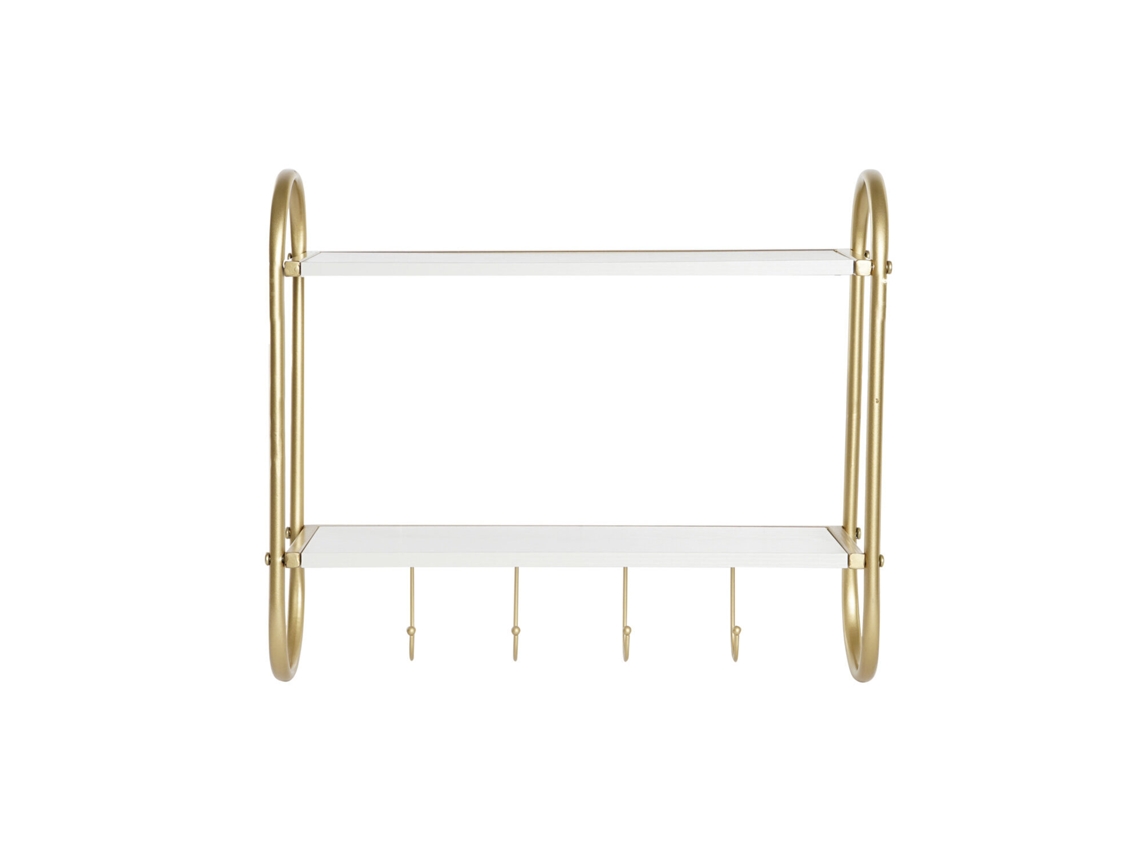 Cabideiro de parede em MDF com detalhes em metal dourado, 50x15x43cm (ALEXANDRA HOUSE LIVING)