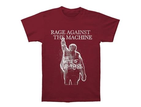 Camiseta ROCKINSTONE Rage Against The Machine BOLA Album Cover Tracks granate (XXL)