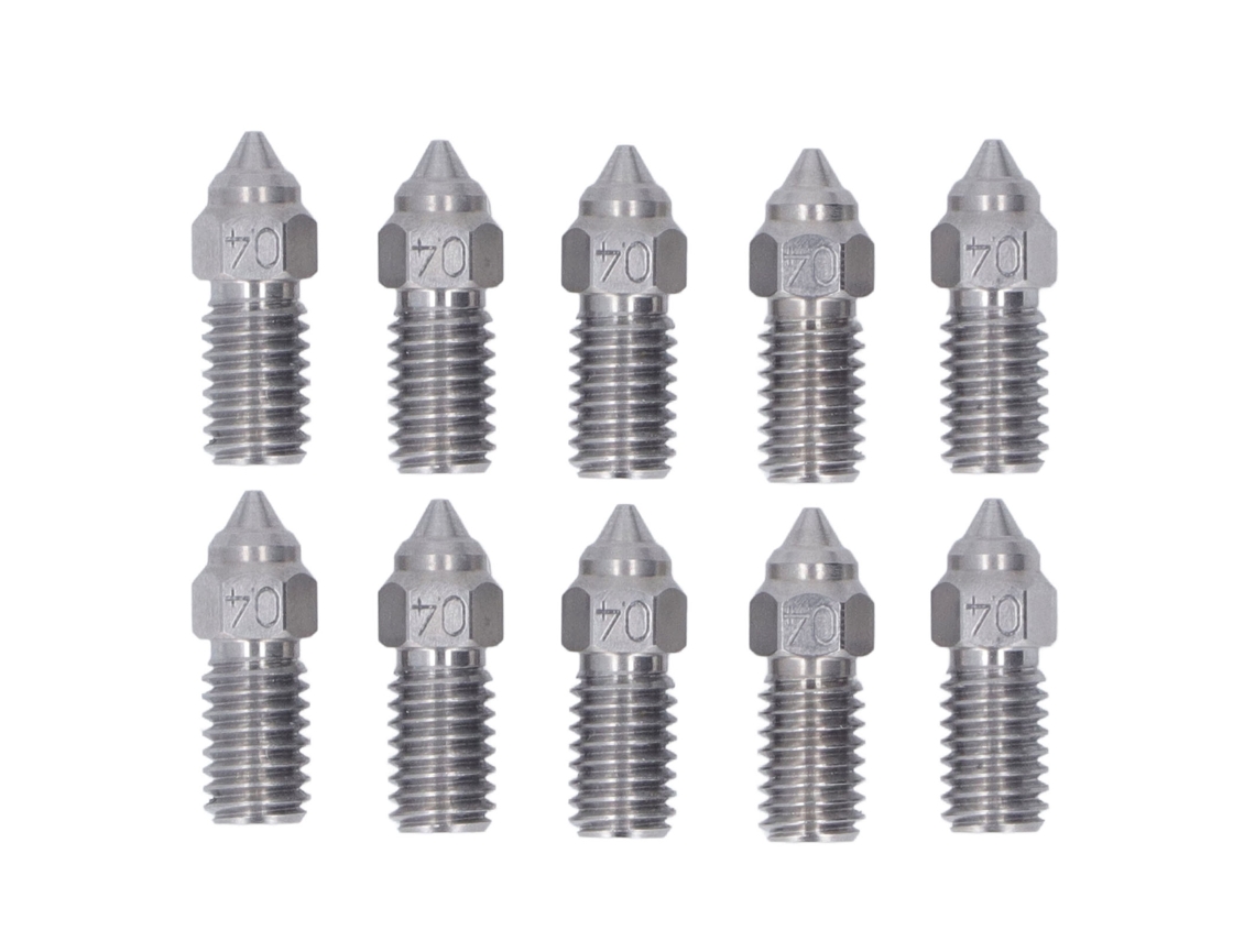 Kit De Boquillas De 0.4 Mm De Acero Inoxidable De Alta Flujo Para Impresora 3d Elegoo Neptune 4 Y Pro 10 Piezas