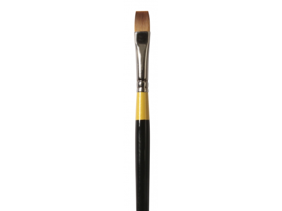 Pincel Sintetico Plano Corto Acrilico Mango Corto S.55 (Â¼'' 11.11 Mm)