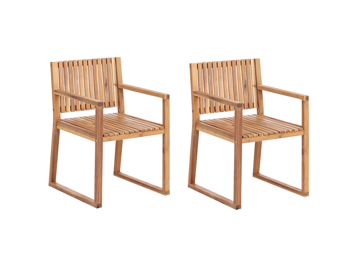Conjunto de 2 sillas BELIANI Sassari ii de Madera de acacia con certificado FSC® Madera clara 54x59x80