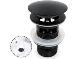 Desagüe De Lavabo Negro, Tapón De Acero Cromado Automático Con Resorte De Cobre, Anticorrosivo Y Fácil Instalación