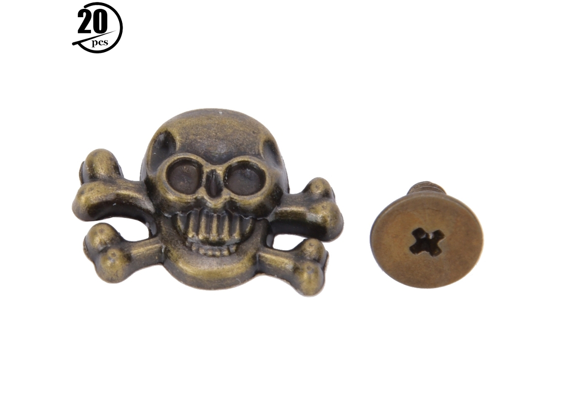 20 Remaches Góticos De Calavera De 15 Mm Para Accesorios De Cuero, Ideales Para Bolsos Y Ropa.