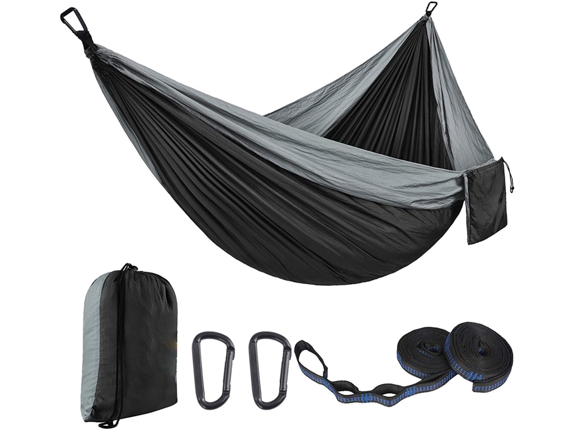 Hamaca sencilla Eifson con asas, 51 asas, 300 x 200 cm (gris plateado)