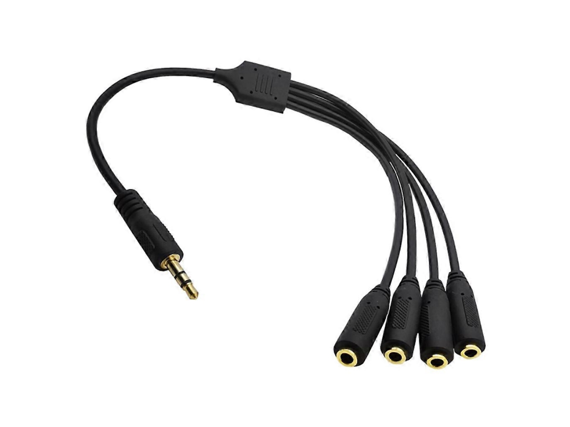 Cable de audio de 3,5 mm con conector estéreo macho DC3.5 dividido en cuatro conectores estéreo hembra