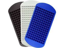 3 Mini Bandejas Para Cubitos De Hielo, 160 Compartimentos, Moldes Cuadrados De Silicona Para Cocina, Color Azul/negro/blanco.