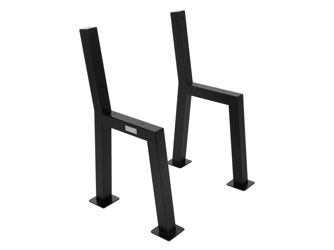 Juego de 2 patas de banco en forma de H 47x77,5 cm Acero negro ML-DESIGN