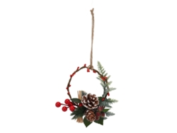 Corona Navideña Decorativa Hecha A Mano Con Piñas Para Decoración De Pared, Fiestas Y Cumpleaños.