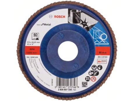Plato Pulidor X571 BOSCH para Metal D = 115 Mm; G = 60, Recto
