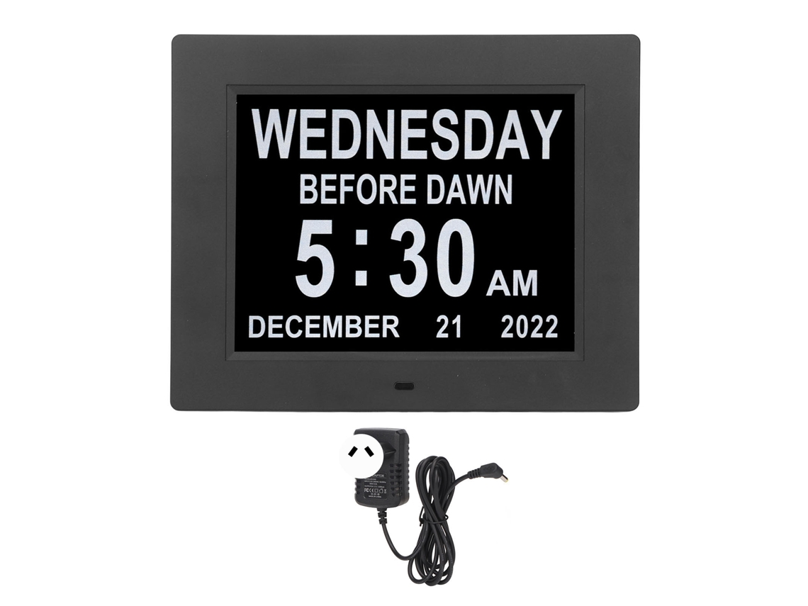 Relógio Digital De Calendário Diário 8 Polegadas Com Lembretes De Medicação Para Idosos Display Hd Grande 8 Idiomas Plug Au 110‑240v