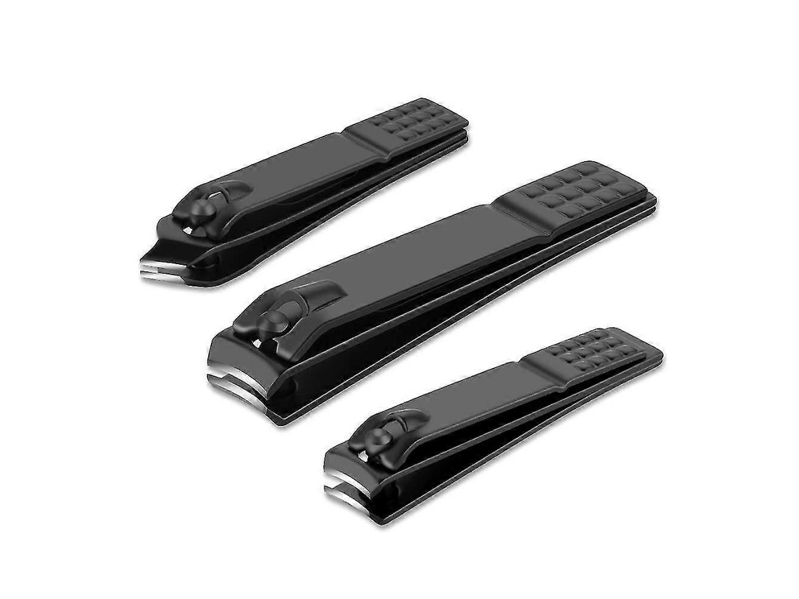 Rebe-set De Tijeras De Uñas De Acero Inoxidable Mate Negro, 3 Piezas Para Uñas Gruesas, Encarnadas Y Manos