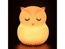 Luz nocturna con forma de búho para niños, luz nocturna recargable de silicona para bebés, Rosewell
