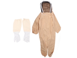 Traje Completo De Apicultura De Lona Con Guantes Protectores Para Hombres Y Mujeres, Color Marrón Claro.